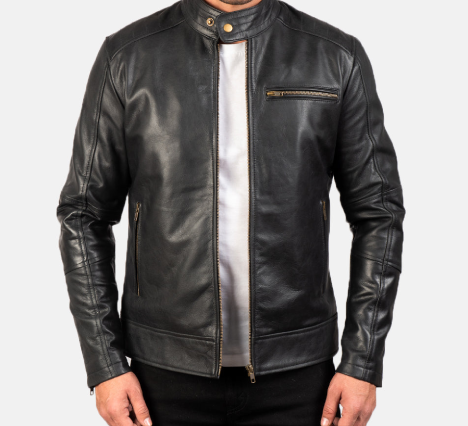 Dean Black Leather Biker Jacket