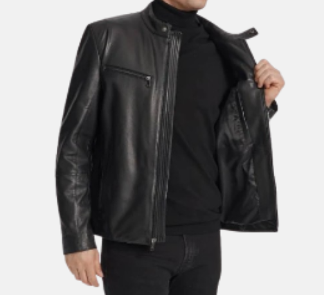 Cole Haan Men's Leather Moto Jacket