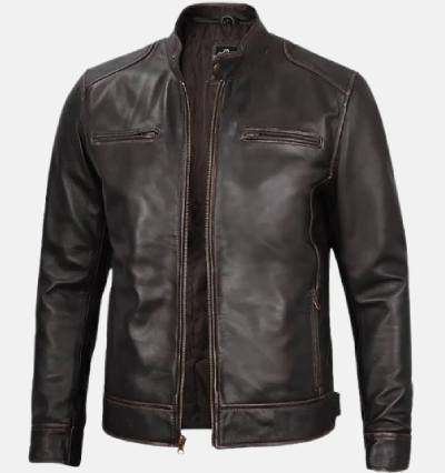 Men's Vintage Leather Biker Jacket