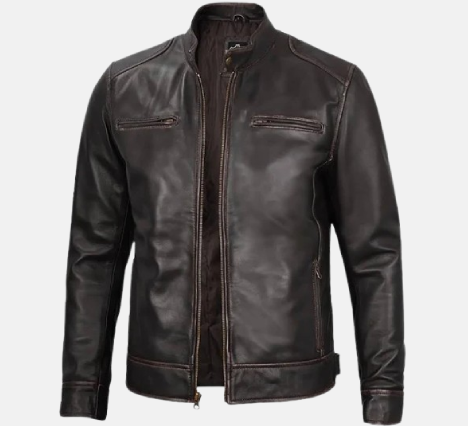 Men's Vintage Leather Biker Jacket