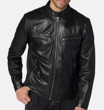 Men's Drew Genuine Leather Accordion Shoulder Jacket