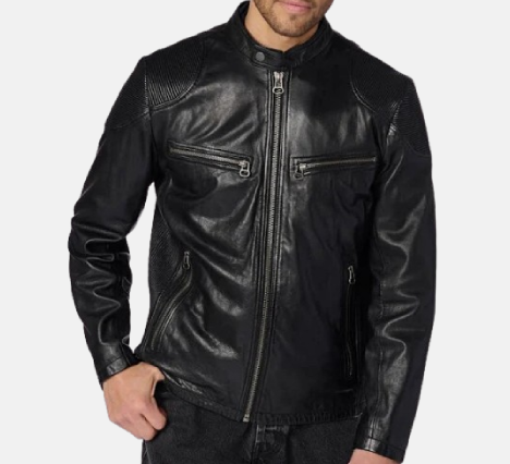 Men's Drew Genuine Leather Accordion Shoulder Jacket