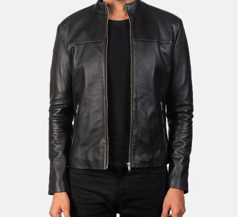 Adornica Black Leather Biker Jacket