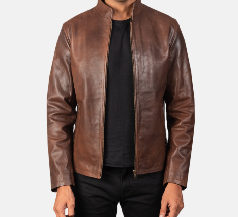 Alex Brown Leather Biker Jacket