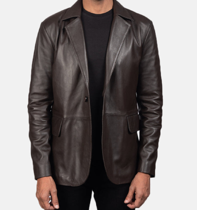 Daron Brown Leather Blazer