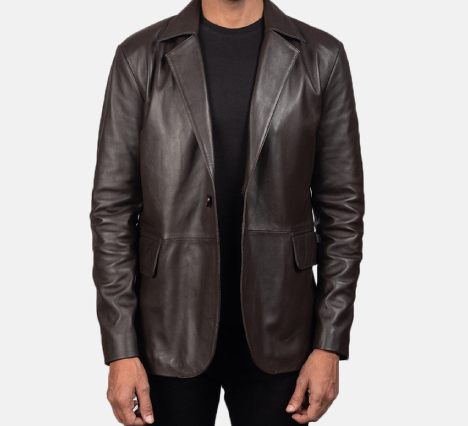 Daron Brown Leather Blazer