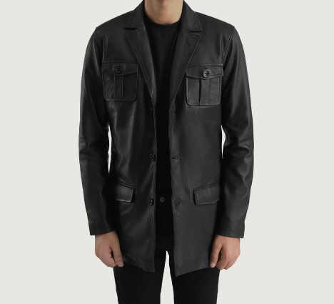 Ray Cutler Black Leather Blazer