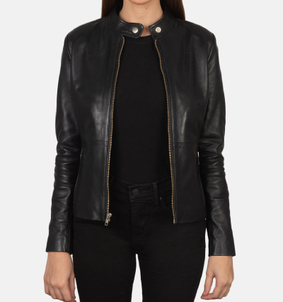 Rave Black Leather Biker Jacket