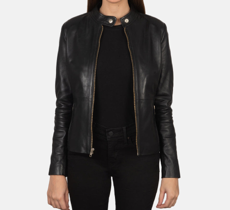 Rave Black Leather Biker Jacket