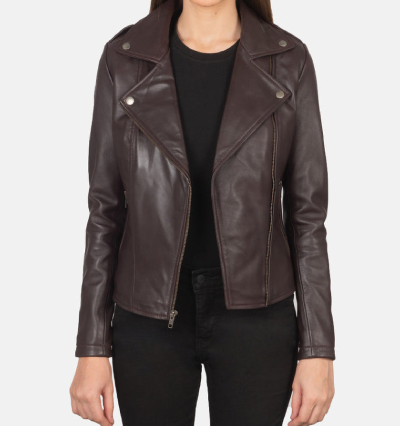 Flashback Maroon Leather Biker Jacket