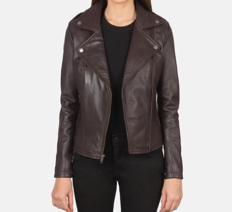 Flashback Maroon Leather Biker Jacket