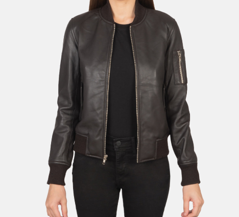 Ava Ma-1 Brown Leather Bomber Jacket